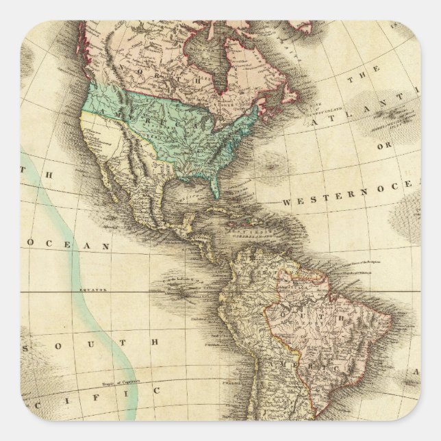 Pegatina Cuadrada América 5 (Anverso)