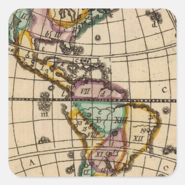 Pegatina Cuadrada América 6 (Anverso)