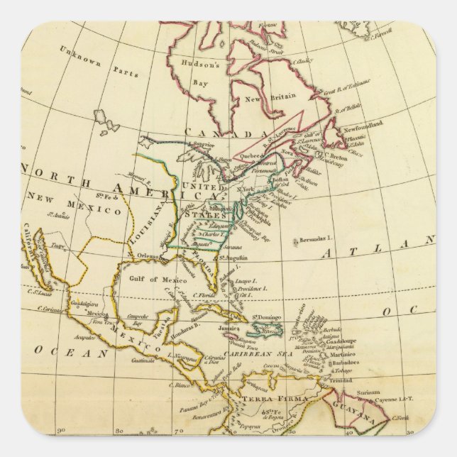 Pegatina Cuadrada América 7 (Anverso)