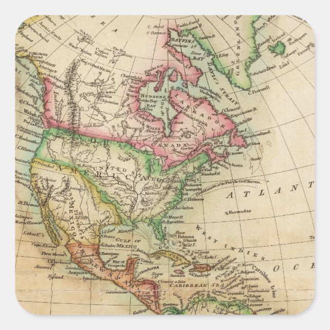 Pegatina Cuadrada América 8 (Anverso)