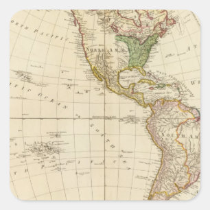 Pegatina Cuadrada América - acuerdos indios de la tribu