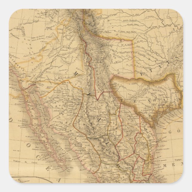 Pegatina Cuadrada América Central (Anverso)