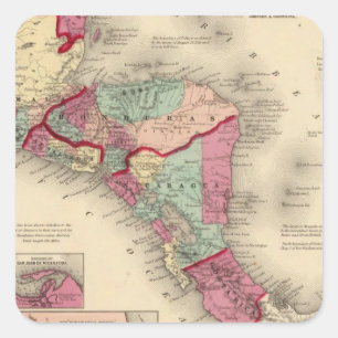 Pegatina Cuadrada América Central 6