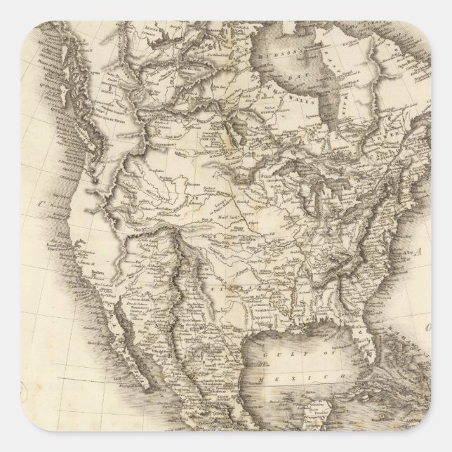 Pegatina Cuadrada América del Norte 47 (Anverso)