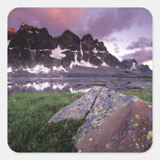 Pegatina Cuadrada América del Norte, Canadá, Alberta, Jasper (Anverso)