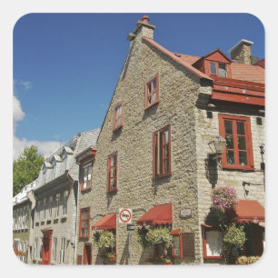 Pegatina Cuadrada América del Norte, Canadá, Quebec, Ciudad Vieja de