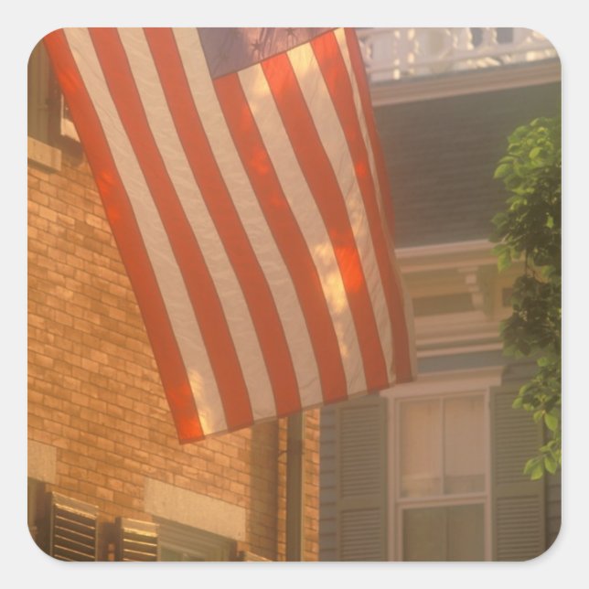 Pegatina Cuadrada América del Norte, EE.UU., Massachusetts, Nantucke (Anverso)