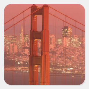 Pegatina Cuadrada América del Norte, Estados Unidos, California, San