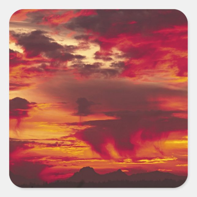 Pegatina Cuadrada América del Norte, Estados Unidos, Washington, Sea (Anverso)