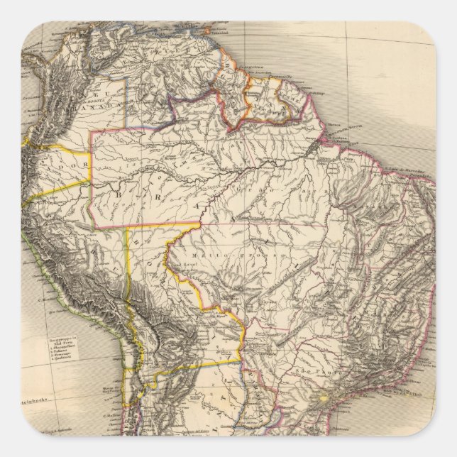 Pegatina Cuadrada América del Sur 32 (Anverso)