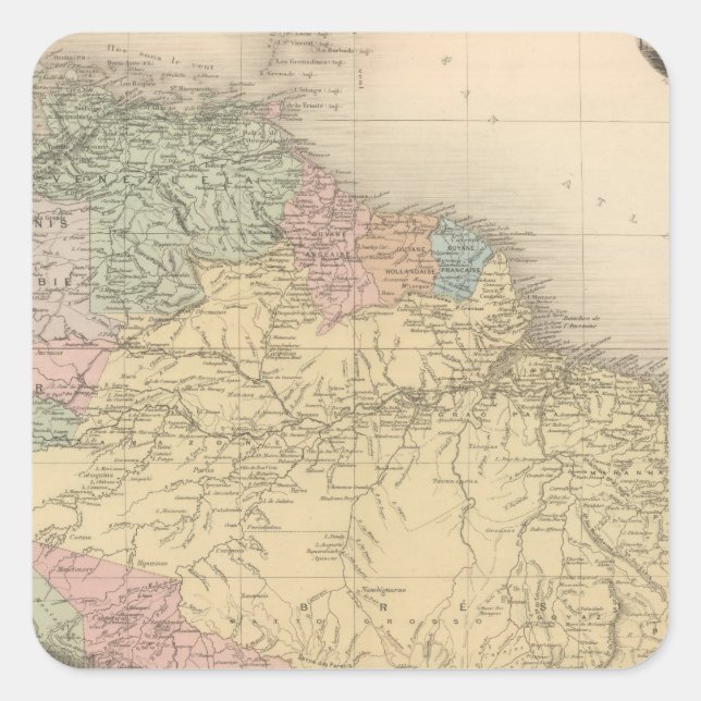 Pegatina Cuadrada América del Sur y del Norte (Anverso)