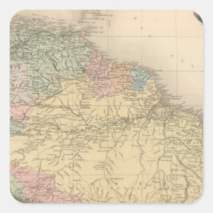 Pegatina Cuadrada América del Sur y del Norte