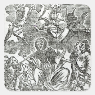 Pegatina Cuadrada América en llamas