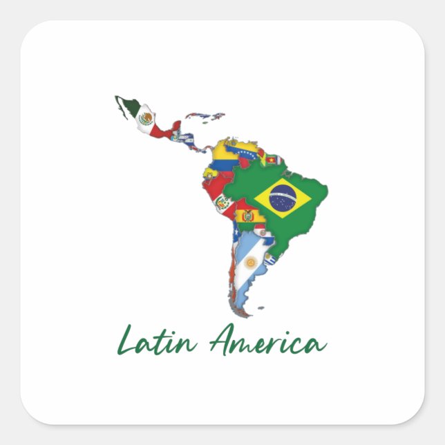 Pegatina Cuadrada América Latina (Anverso)