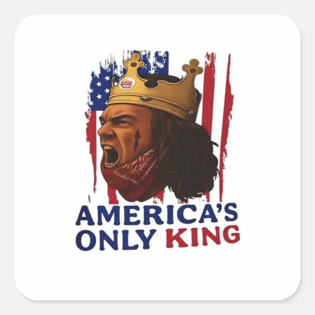 Pegatina Cuadrada America’s Only King (Anverso)