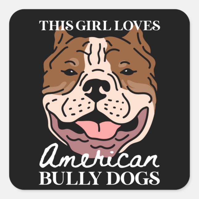 Pegatina Cuadrada American Bully Dog Owner | American Bullys (Anverso)