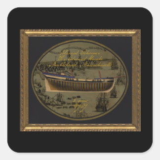 Pegatina Cuadrada American Colonial Schooner Sir Edward Hawke