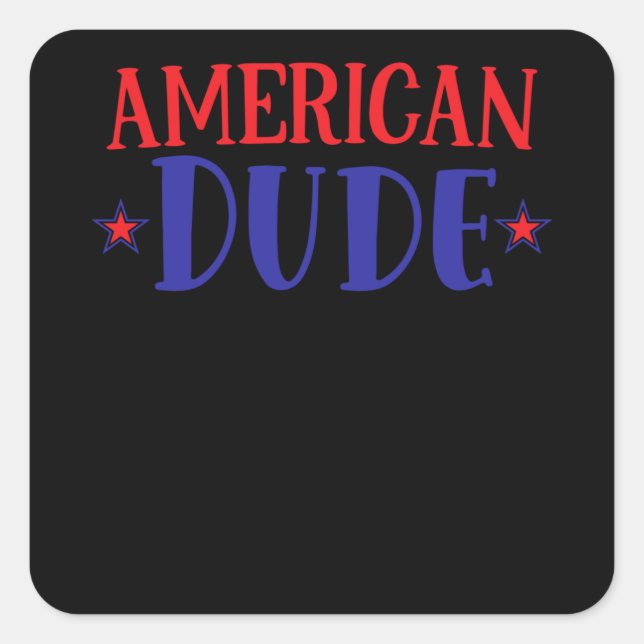Pegatina Cuadrada American Dude (Anverso)