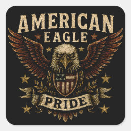 Pegatina Cuadrada American Eagle Pride – Bold USA Freedom