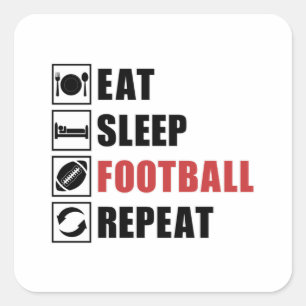 Pegatina Cuadrada American Football Repeat Team Game USA Gift Idea