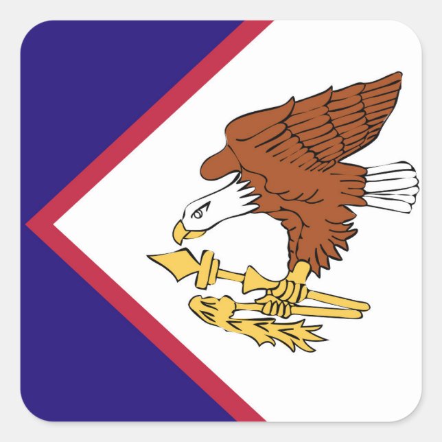 Pegatina Cuadrada American Samoa Flag Emblem (Anverso)