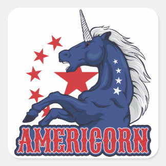 Pegatina Cuadrada Americornio 4 de julio