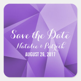 Pegatina Cuadrada Amethyst Jewel Tones Save the Date Pegatinas