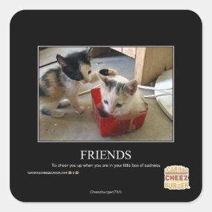 Pegatina Cuadrada Amigos