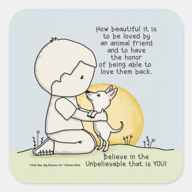 Pegatina Cuadrada Amigos de los animales (Anverso)