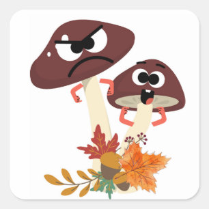 PEGATINA CUADRADA AMIGOS DE MUSHROOM
