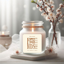 Pegatina Cuadrada Amigos Modernos Día de Acción de Gracias Otoño Ele