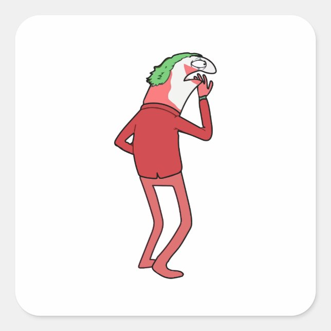 Pegatina Cuadrada Amigos sonrientes Alan Psychicpebbles Swim adulto (Anverso)