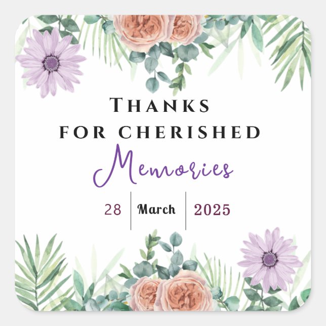 Pegatina Cuadrada Amistad sin tiempo (Anverso)