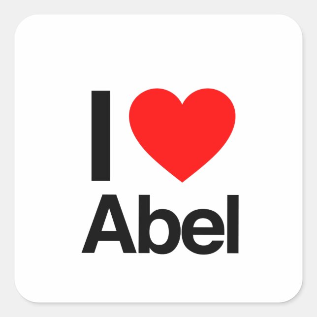 Pegatina Cuadrada amo a abel (Anverso)