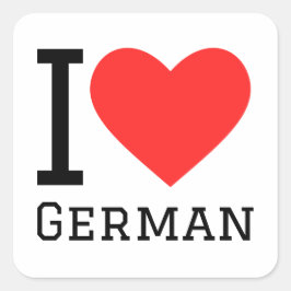 Pegatina Cuadrada Amo a Alemania
