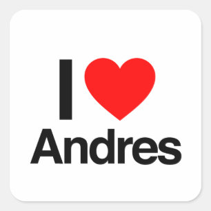 Pegatina Cuadrada amo a andres