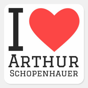 Pegatina Cuadrada Amo a arthur schopenhauer