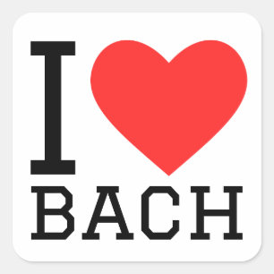 Pegatina Cuadrada Amo a Bach