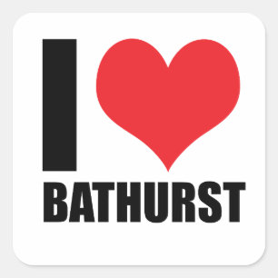 Pegatina Cuadrada Amo a Bathurst