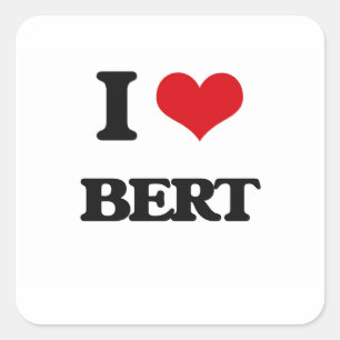 Pegatina Cuadrada Amo a Bert