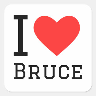 Pegatina Cuadrada Amo a Bruce
