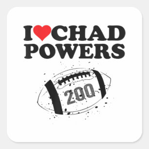Pegatina Cuadrada Amo a Chad Powers 200 Fútbol Americano Encubierto