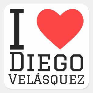 Pegatina Cuadrada Amo a Diego Velasquez
