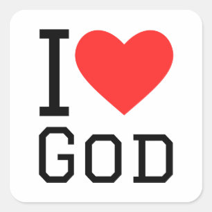 Pegatina Cuadrada Amo a dios