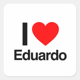 Pegatina Cuadrada amo a eduardo
