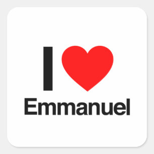 Pegatina Cuadrada amo a emmanuel