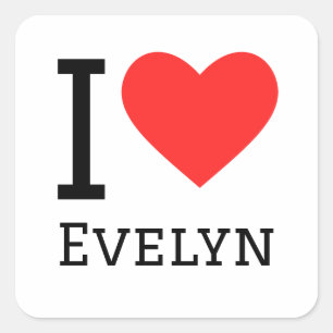 Pegatina Cuadrada Amo a Evelyn