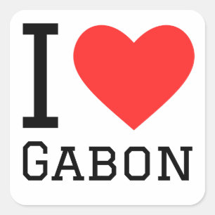 Pegatina Cuadrada Amo a gabón