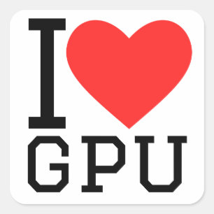 Pegatina Cuadrada Amo a Gpu