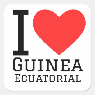 Pegatina Cuadrada Amo a Guinea Ecuatorial